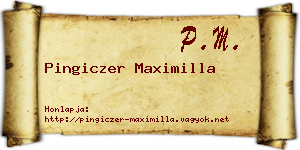 Pingiczer Maximilla névjegykártya